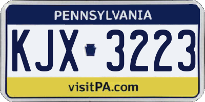 PA license plate KJX3223