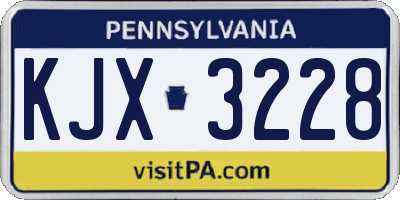 PA license plate KJX3228