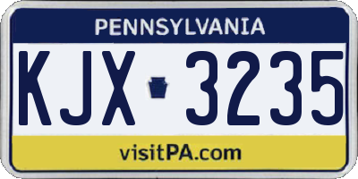 PA license plate KJX3235