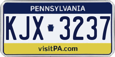 PA license plate KJX3237