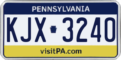 PA license plate KJX3240