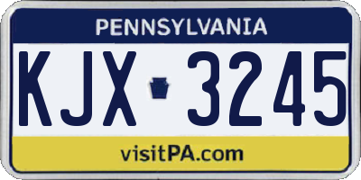 PA license plate KJX3245