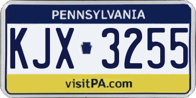 PA license plate KJX3255