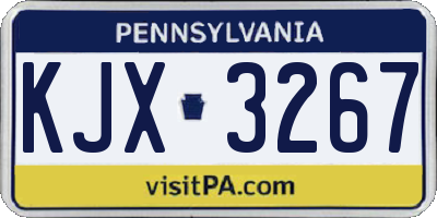 PA license plate KJX3267