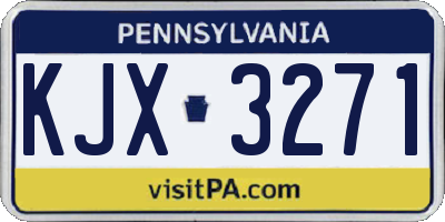 PA license plate KJX3271