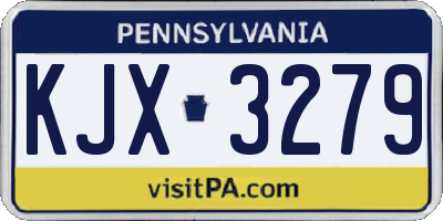 PA license plate KJX3279
