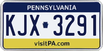 PA license plate KJX3291