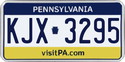 PA license plate KJX3295