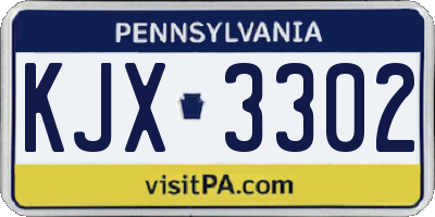 PA license plate KJX3302