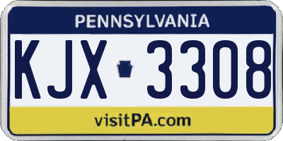 PA license plate KJX3308