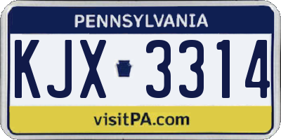 PA license plate KJX3314