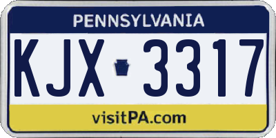 PA license plate KJX3317