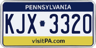 PA license plate KJX3320