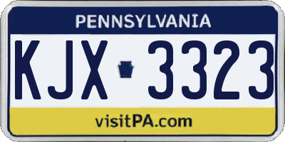 PA license plate KJX3323