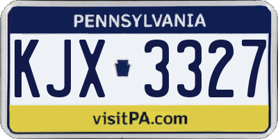 PA license plate KJX3327