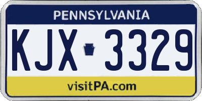 PA license plate KJX3329
