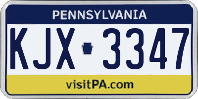 PA license plate KJX3347