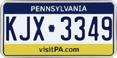 PA license plate KJX3349
