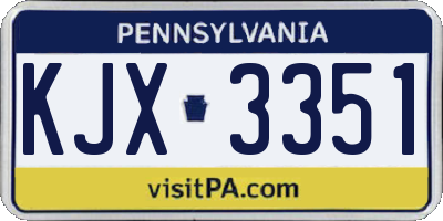 PA license plate KJX3351