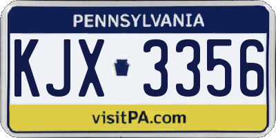 PA license plate KJX3356