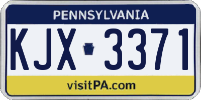 PA license plate KJX3371