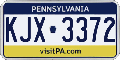 PA license plate KJX3372