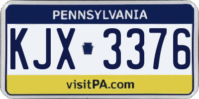 PA license plate KJX3376