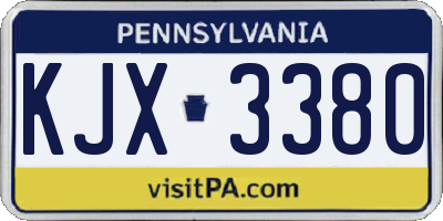 PA license plate KJX3380