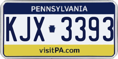 PA license plate KJX3393