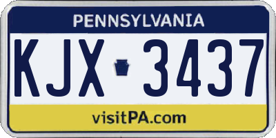 PA license plate KJX3437