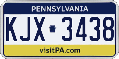 PA license plate KJX3438