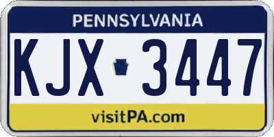 PA license plate KJX3447