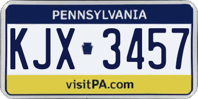 PA license plate KJX3457