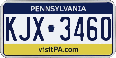 PA license plate KJX3460