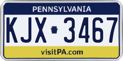 PA license plate KJX3467