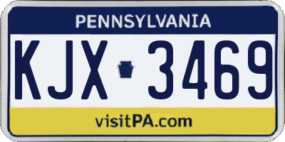 PA license plate KJX3469