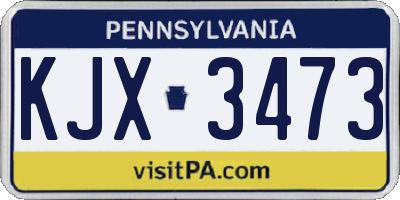 PA license plate KJX3473
