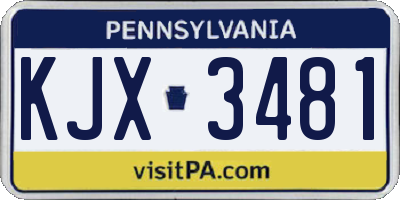 PA license plate KJX3481