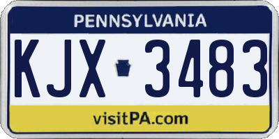 PA license plate KJX3483