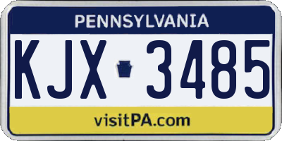 PA license plate KJX3485