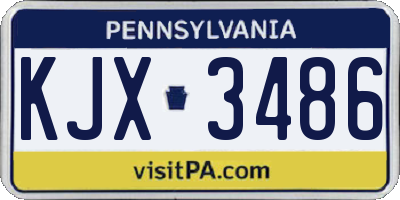 PA license plate KJX3486