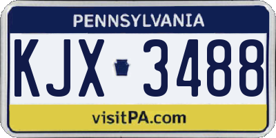 PA license plate KJX3488