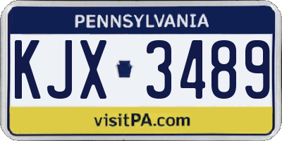 PA license plate KJX3489