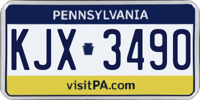 PA license plate KJX3490