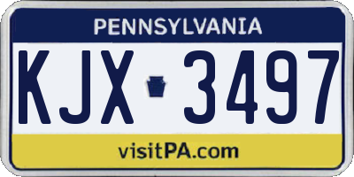 PA license plate KJX3497
