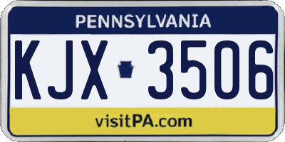 PA license plate KJX3506
