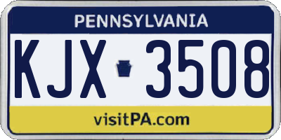 PA license plate KJX3508
