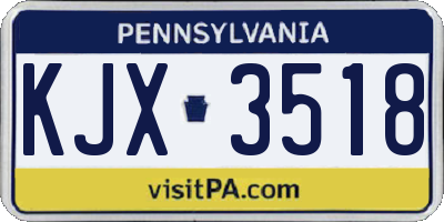 PA license plate KJX3518