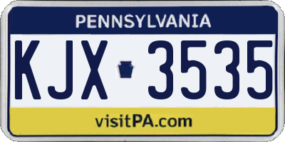 PA license plate KJX3535