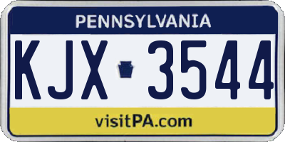 PA license plate KJX3544